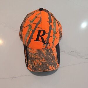 Remington 1816 Orange Blaze Camo Mossy Oak Hat Logo Adjustable Official Outdoors